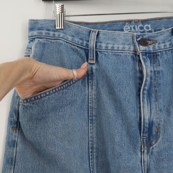 NEW Etica Pax Mid-rise Cargo Jeans Womens Y2K Cropped Zip Fly High Rise Casual - Picture 9 of 10